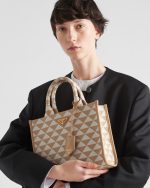 Small Prada Symbole Embroidered Fabric Handbag - Image 7